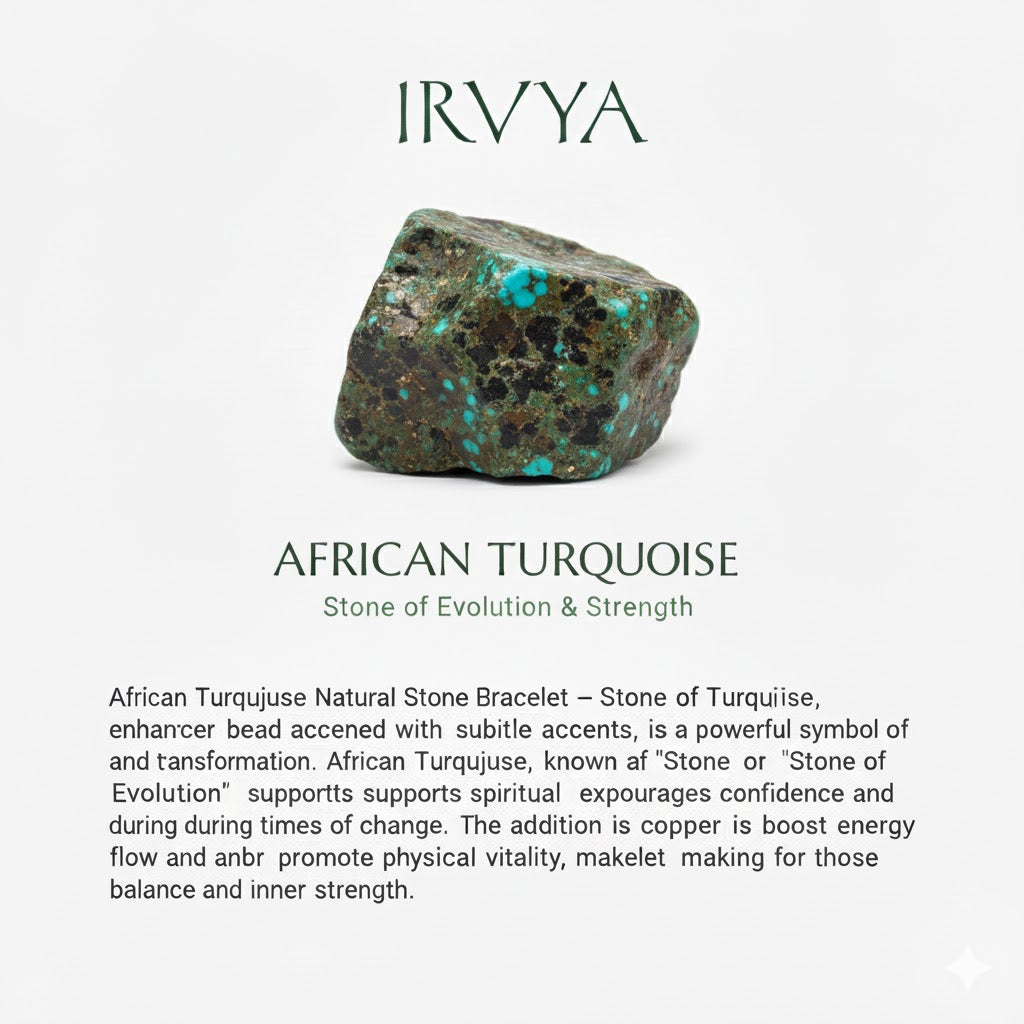 African Turquoise Natural Stone Bracelet – Stone of Evolution & Strength