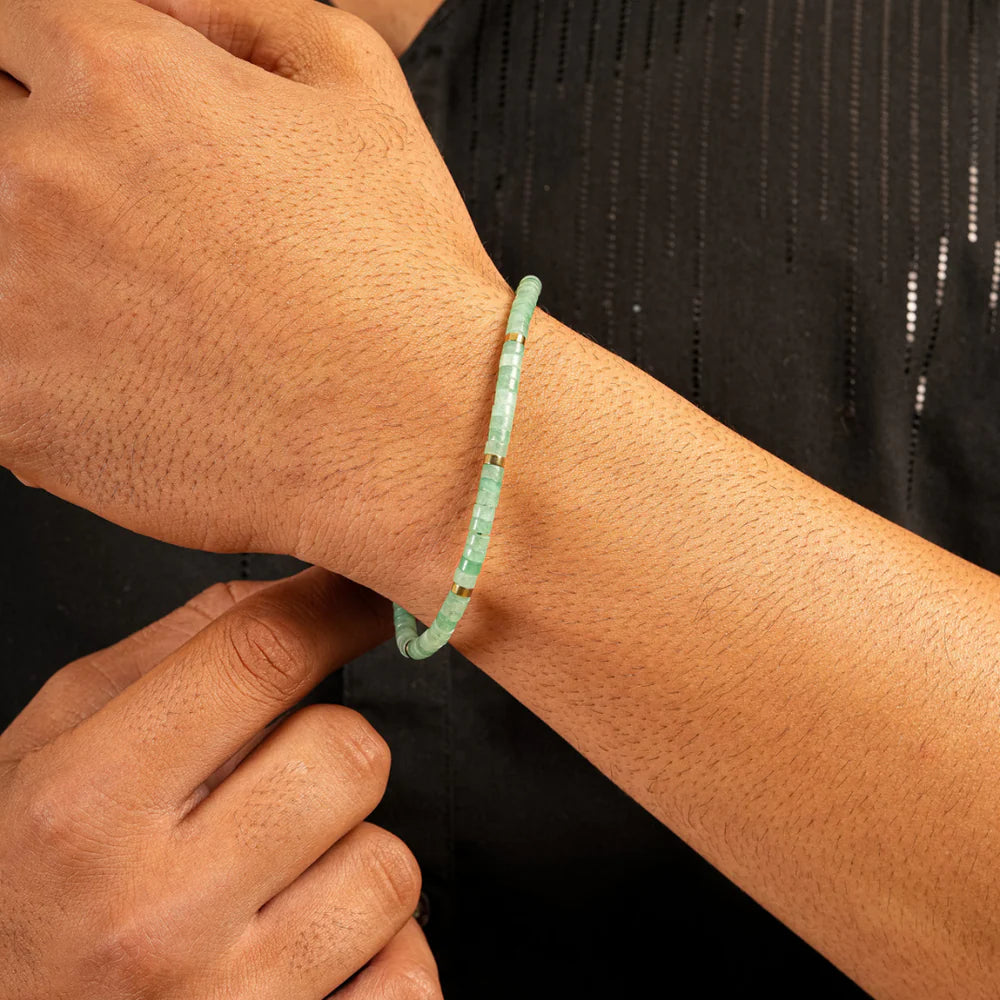 Green Aventurine Natural Stone Bracelet for Luck, Prosperity, and Emotional Healing