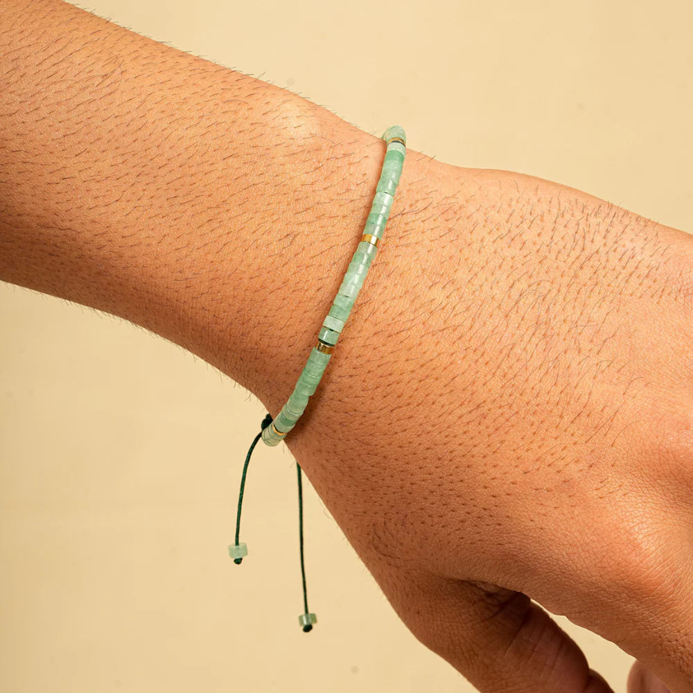 Green Aventurine Natural Stone Bracelet for Luck, Prosperity, and Emotional Healing