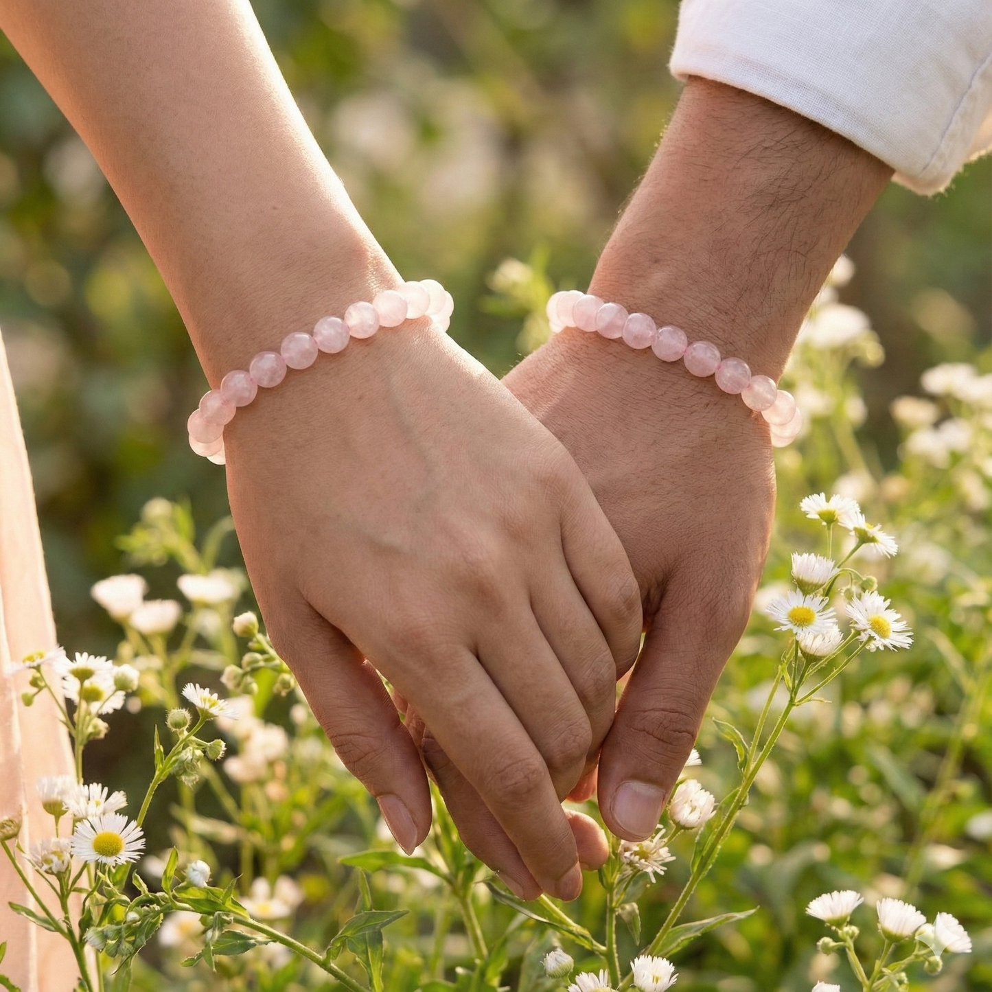 IRVYA Rose Quartz Natural Stone Bracelet (unisex)