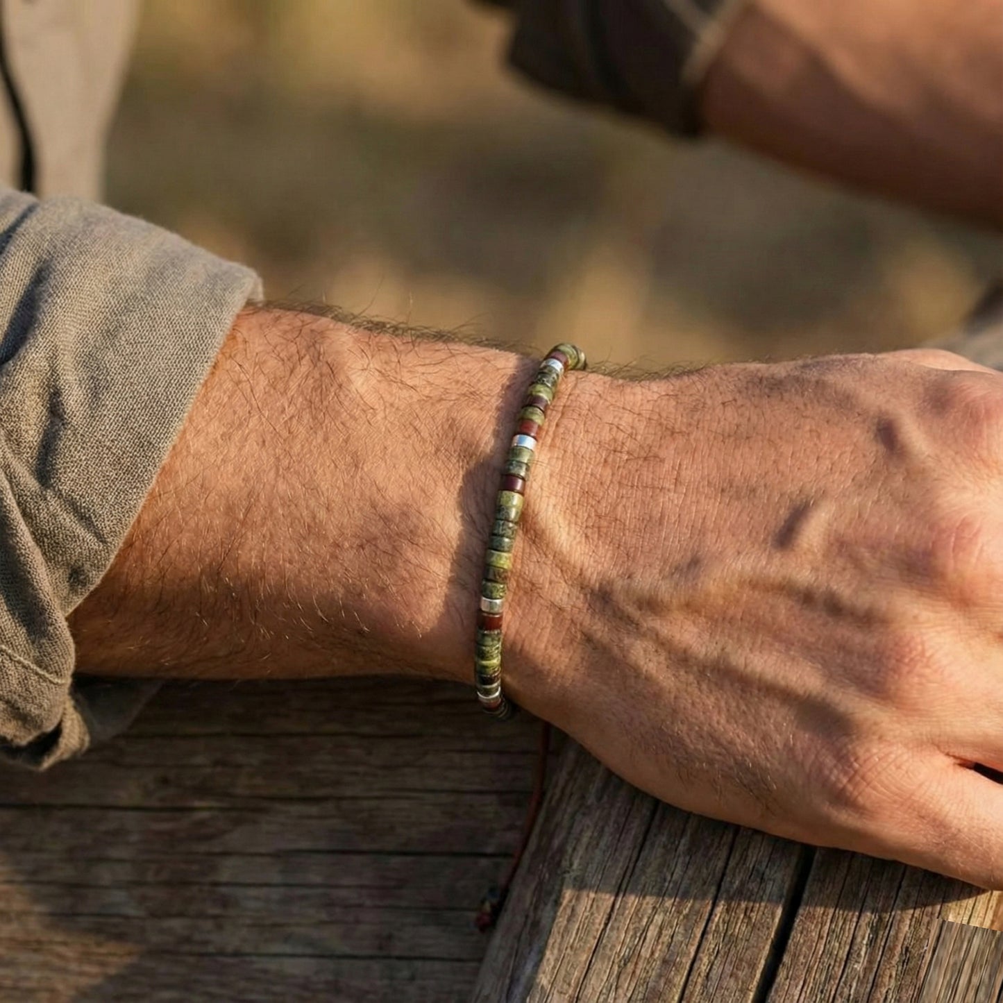 Dragon Bloodstone Natural Stone Bracelet for Courage, Strength, and Vitality