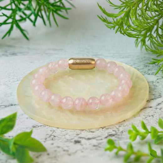 IRVYA Rose Quartz Natural Stone Bracelet (unisex)