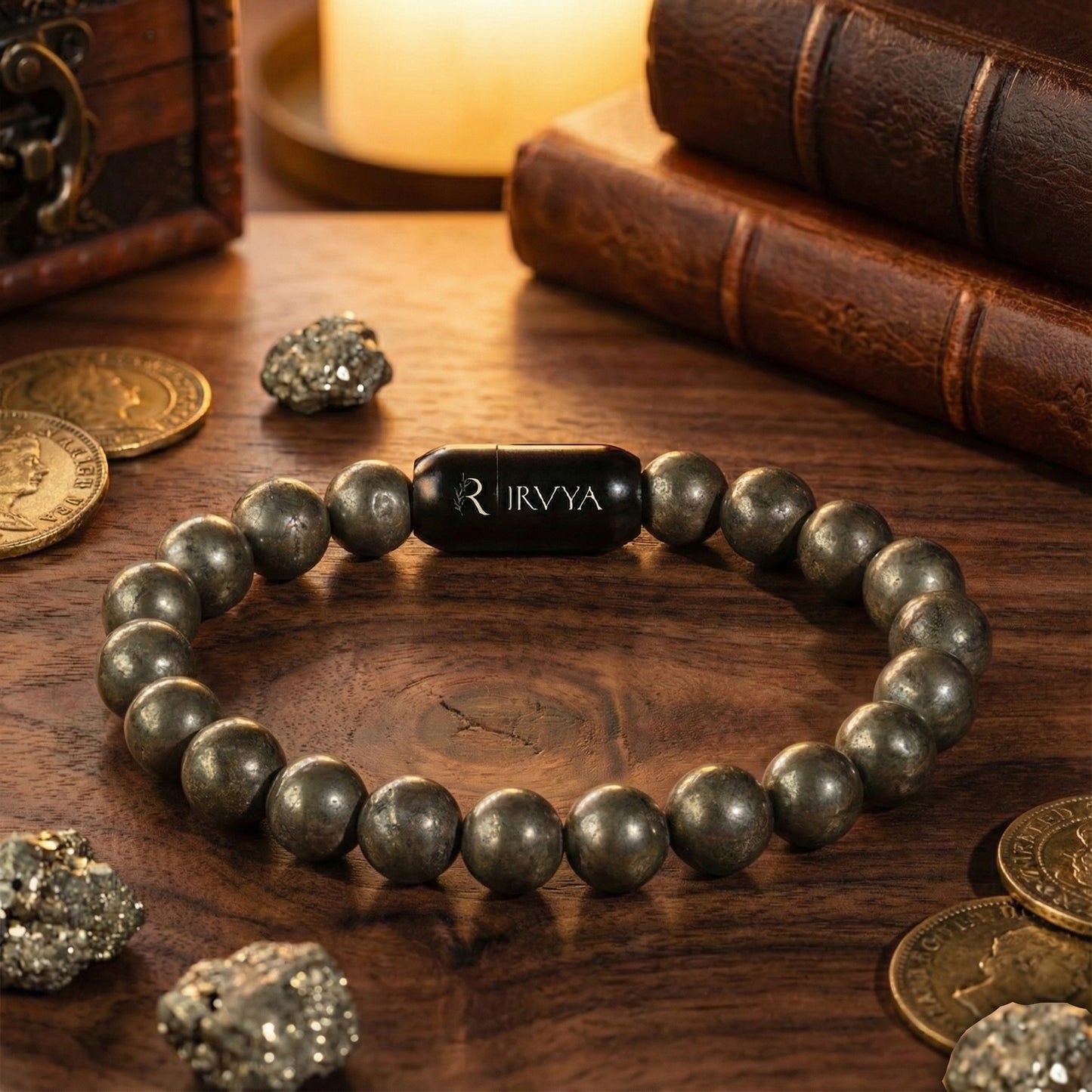 Money Magnet Pyrite Natural Stone Bracelet By IRVYA (Unisex)