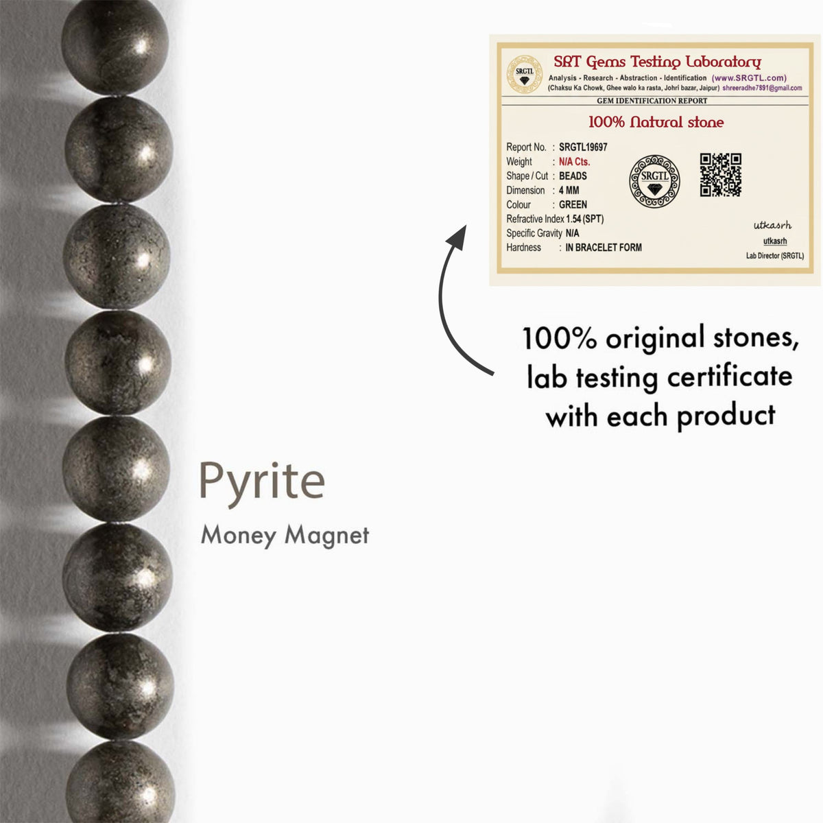 Money Magnet Pyrite Natural Stone Bracelet