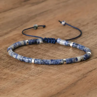 Blue Dot Natural Stone Bracelet For Focus, Protection, and Inner Calm