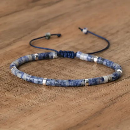 Blue Dot Natural Stone Bracelet For Focus, Protection, and Inner Calm