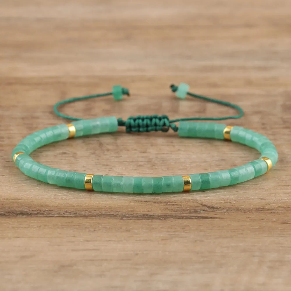 Green Aventurine Natural Stone Bracelet for Luck, Prosperity, and Emotional Healing