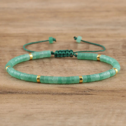 Green Aventurine Natural Stone Bracelet for Luck, Prosperity, and Emotional Healing