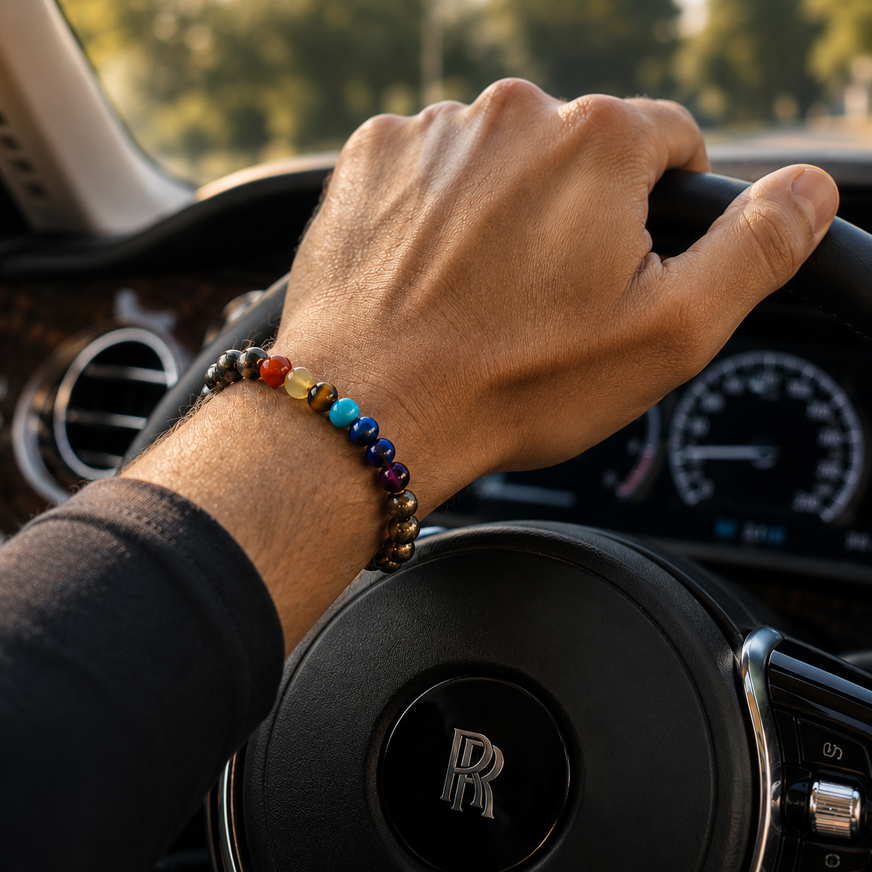7 Chakra Pyrite Money Magnet Bracelet by IRVYA – Unisex