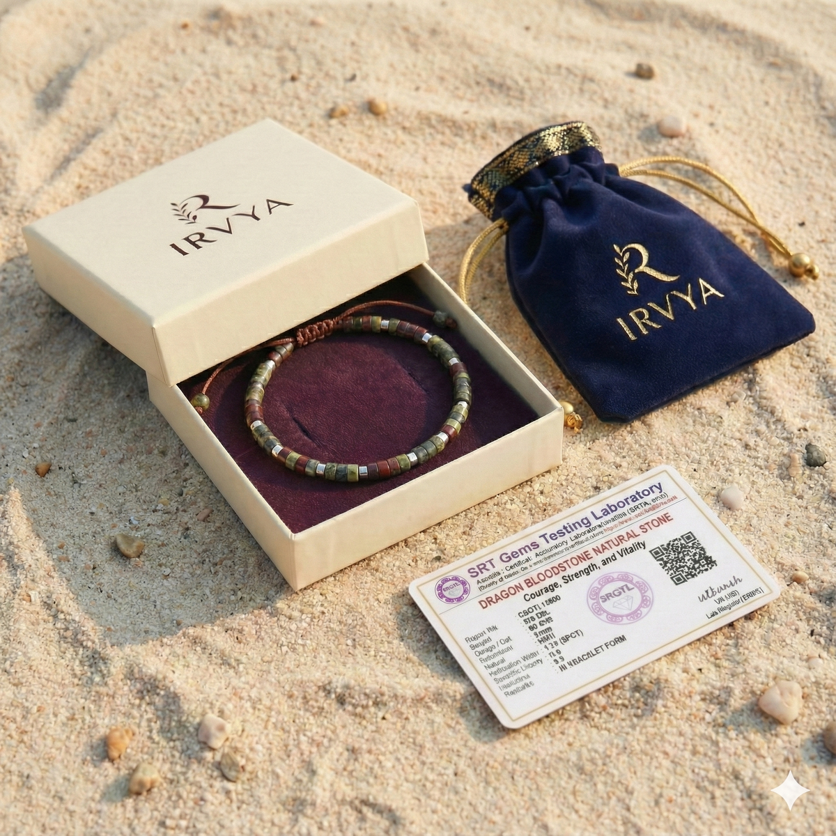 Dragon Bloodstone Natural Stone Bracelet for Courage, Strength, and Vitality