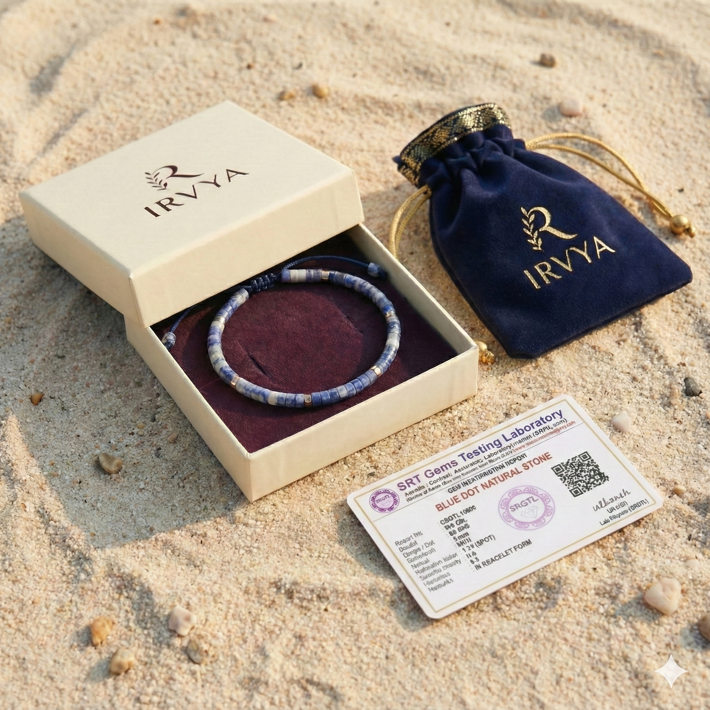 Blue Dot Natural Stone Bracelet For Focus, Protection, and Inner Calm