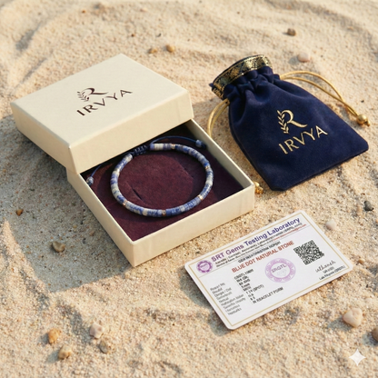 Blue Dot Natural Stone Bracelet For Focus, Protection, and Inner Calm