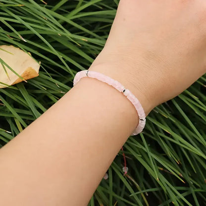 Rose Quartz Natural Stone Bracelet for Love, Compassion, and Emotional Healing