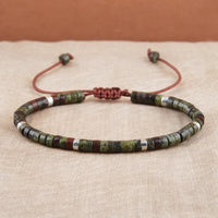 Dragon Bloodstone Natural Stone Bracelet for Courage, Strength, and Vitality