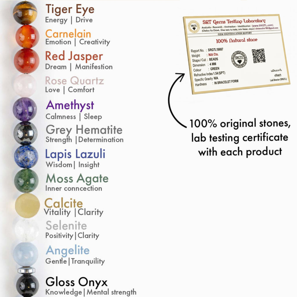 11 Chakra natural Stone Bracelet by IRVYA