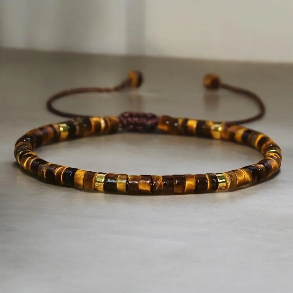 Tiger Eye Natural Stone Bracelet For Confidence, Protection, and Energy